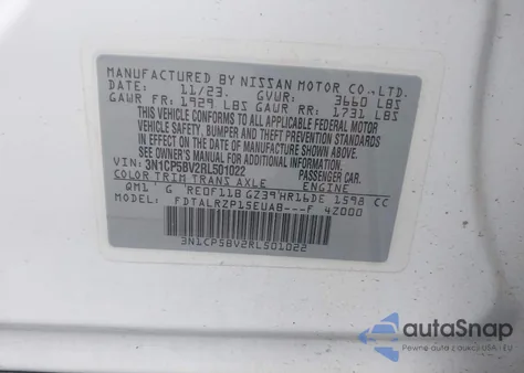 2024 Nissan Kicks S Xtronic Cvt из США, поврежденный, VIN 3N1CP5BV2RL501022